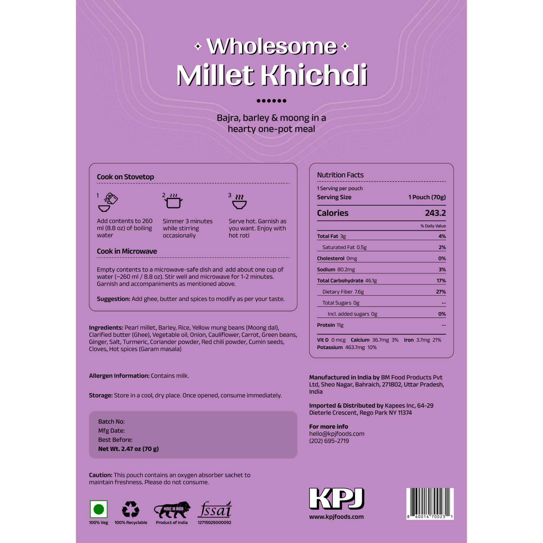 Wholesome Millet Khichdi